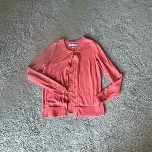 Coral Button-Up Cardigan
